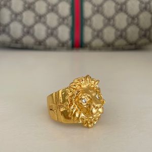 Golden Lion Statement Ring